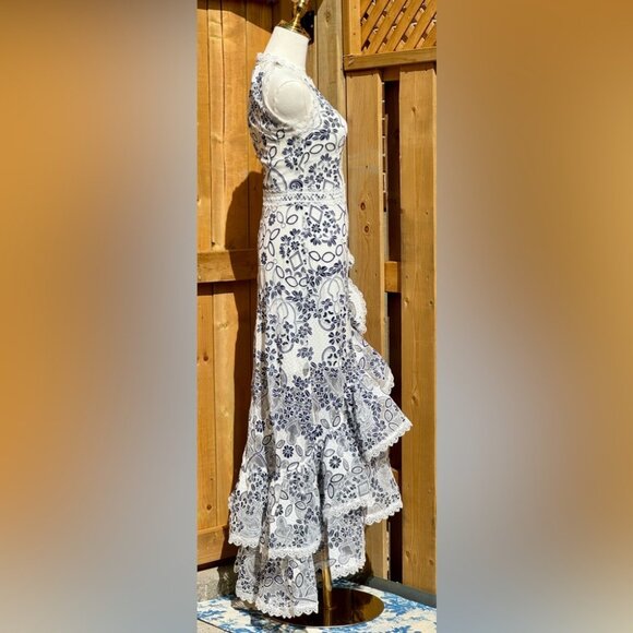 🆕 BRONX & BANCO 🧿 NWOT Santorini Fluted Hem Maxi Dress, Sz S / US 4 - Picture 9 of 17